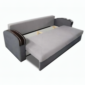 Leeds Sofa Bed in Gray – Stylish Convertible Sofa with Hidden Bedding Container