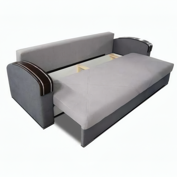 Leeds Sofa Bed in Gray – Stylish Convertible Sofa with Hidden Bedding Container