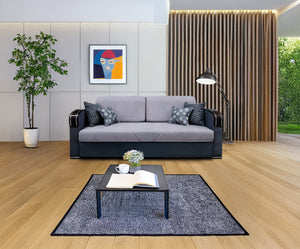 Leeds Sofa Bed in Gray – Stylish Convertible Sofa with Hidden Bedding Container